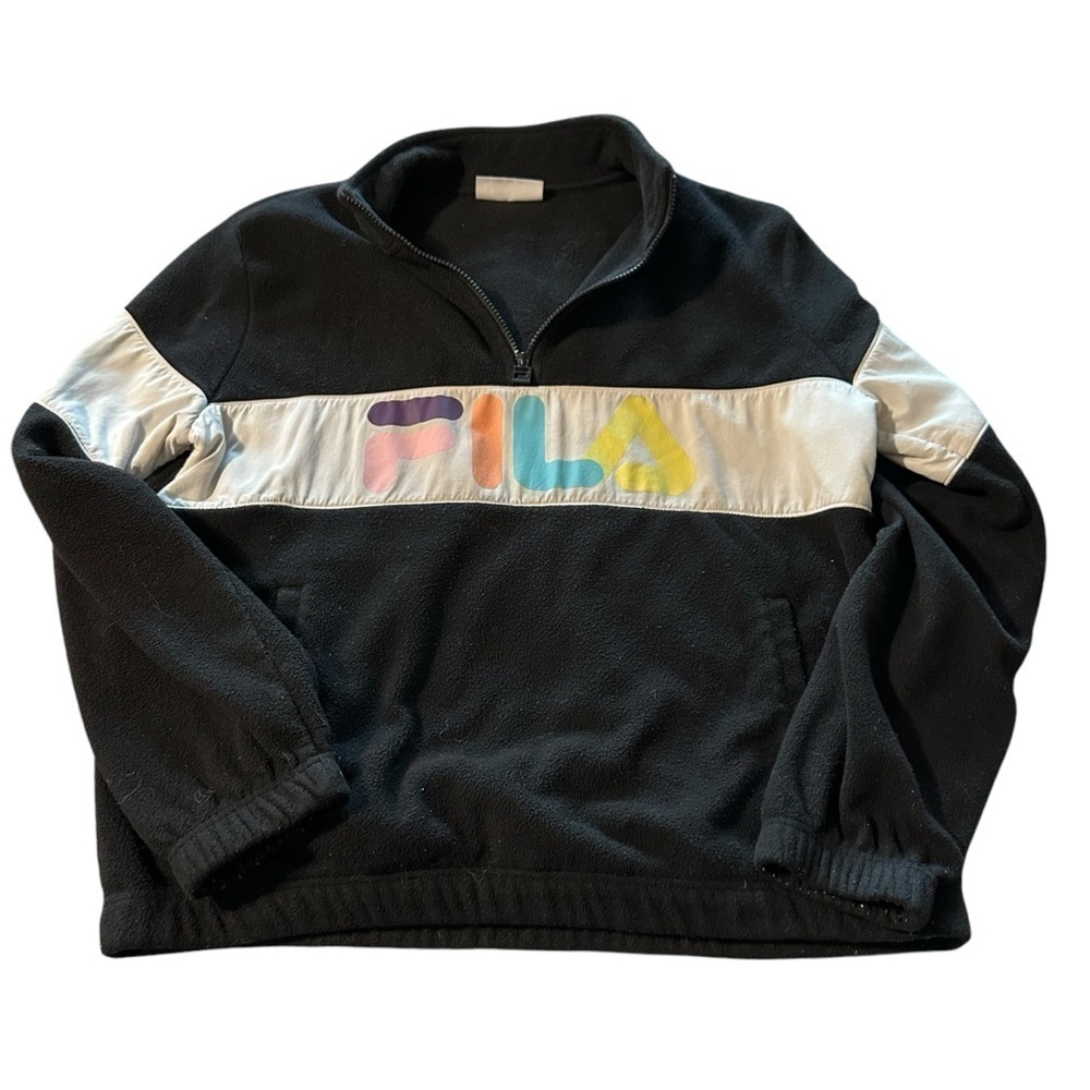 Fila women's size large black fleece pullover